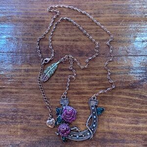 Vintage Betsey Johnson Lady Luck Horseshoe Necklace